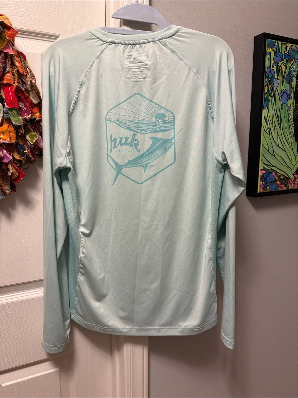 Huk Light Mint Green Long Sleeve Performance Top - Picture 5 of 7